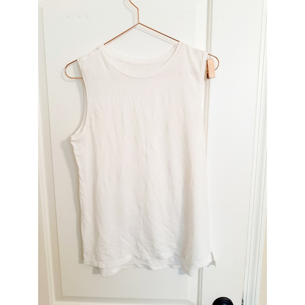 Lululemon Love Tank Top Women 8 White Excellent Pima Cotton Sleeveless